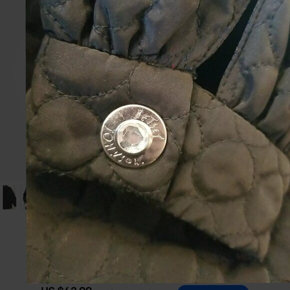 Betsey Johnson Black Heart quilted  nylon jacket coat size x small - Picture 8 of 8